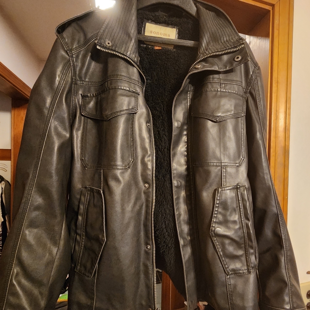 Men's Large Sonoma  Faux Leather Coat
